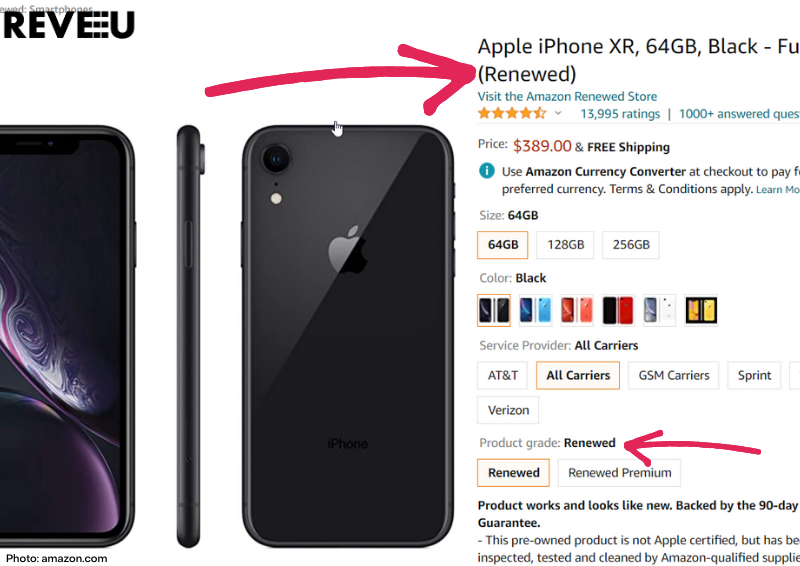 iPhone renovado de venta en Amazon.com